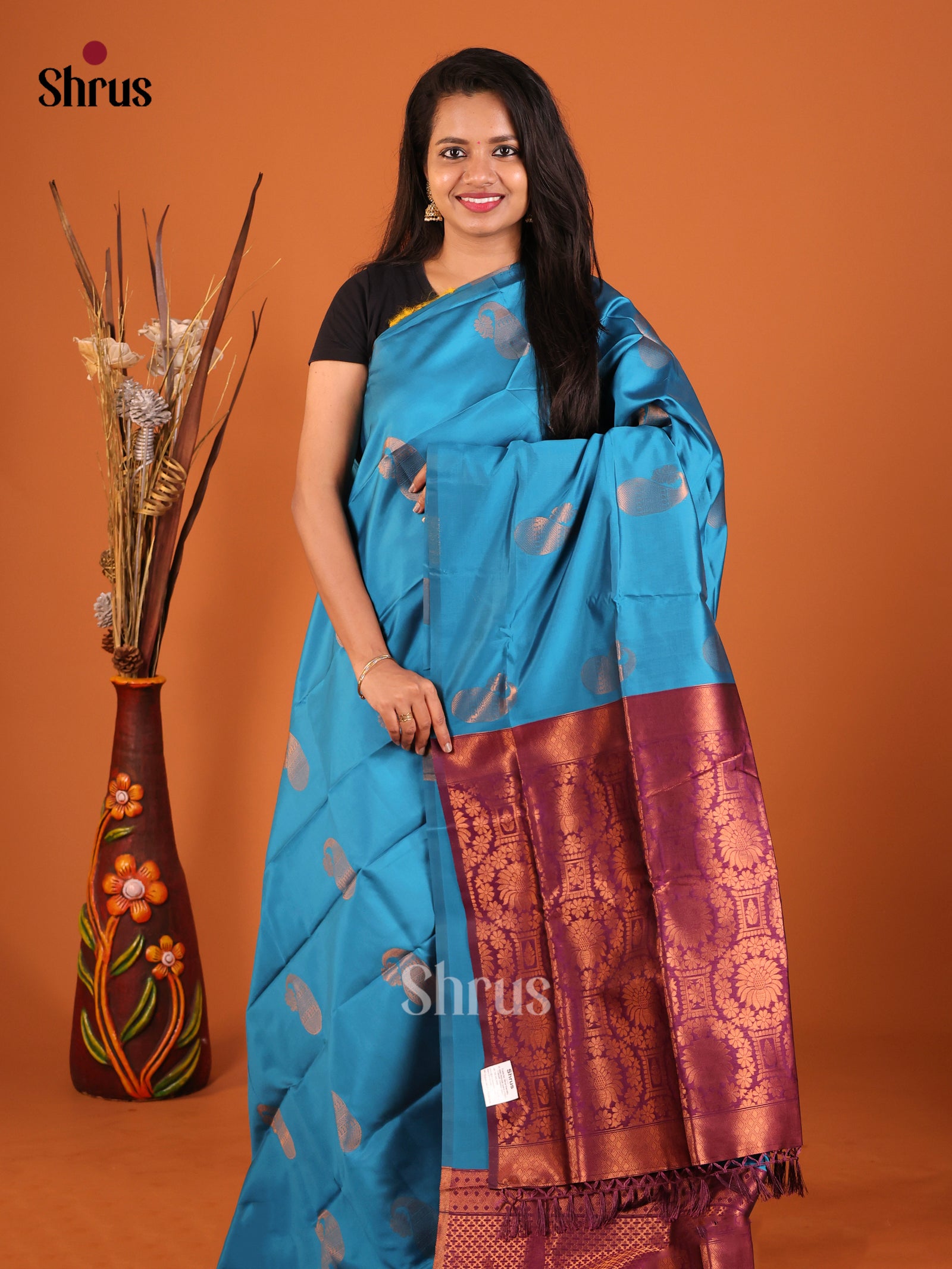 DIS19715 - Semi Softsilk Saree - Shop on Shrus.com