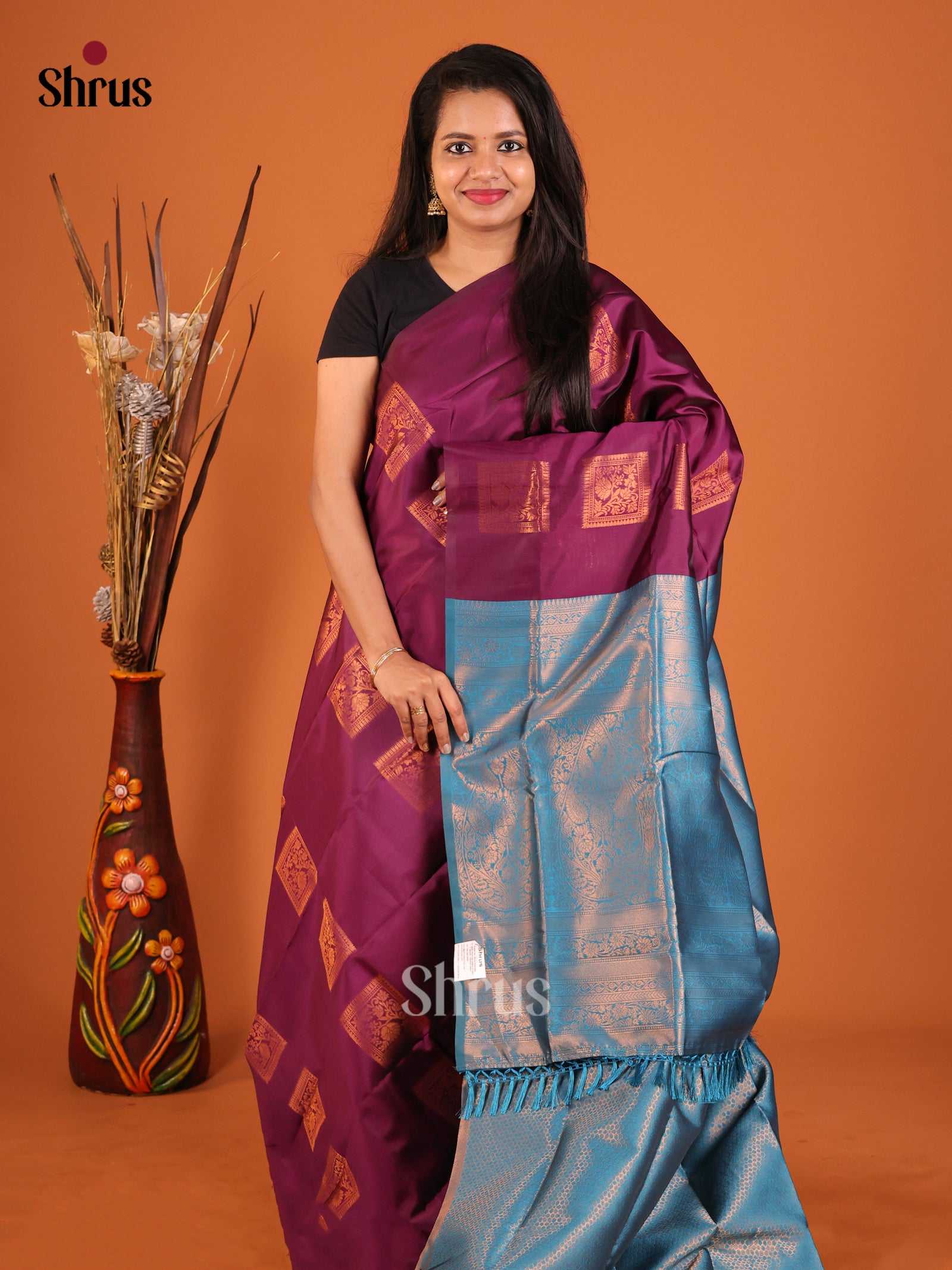 DIS19720 - Semi Softsilk Saree - Shop on Shrus.com