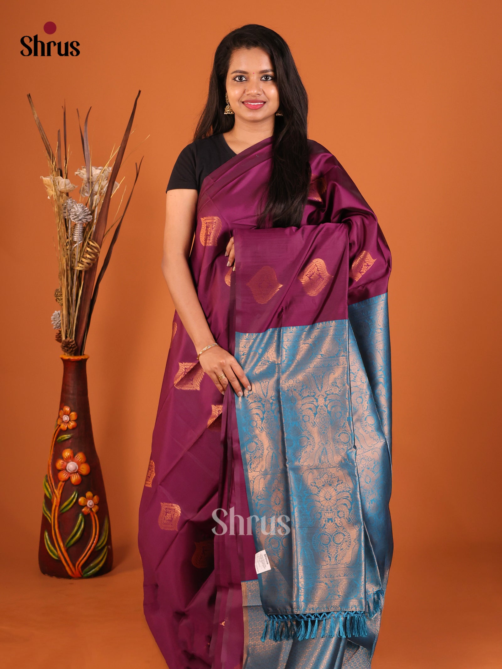 DIS19727 - Semi Softsilk Saree - Shop on Shrus.com