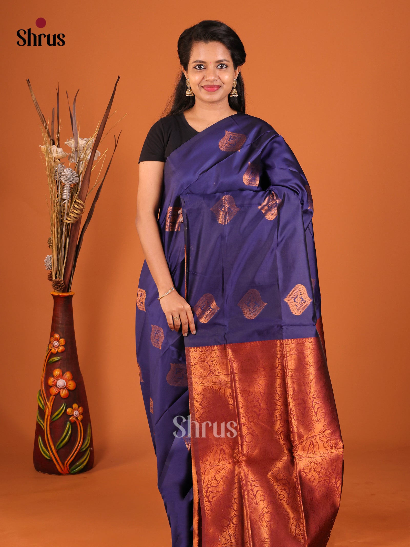 DIS19730 - Semi Softsilk Saree - Shop on Shrus.com
