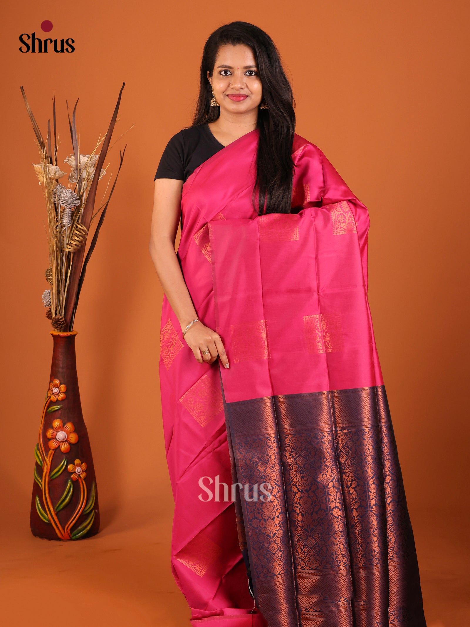 DIS19905 - Semi Softsilk Saree - Shop on Shrus.com