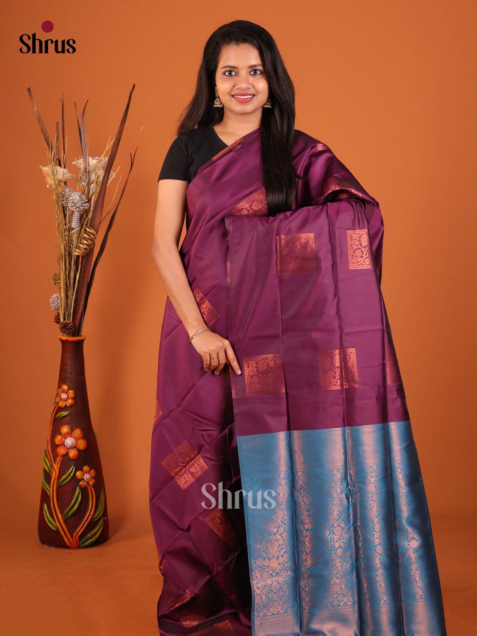 DIS19907 - Semi Softsilk Saree - Shop on Shrus.com