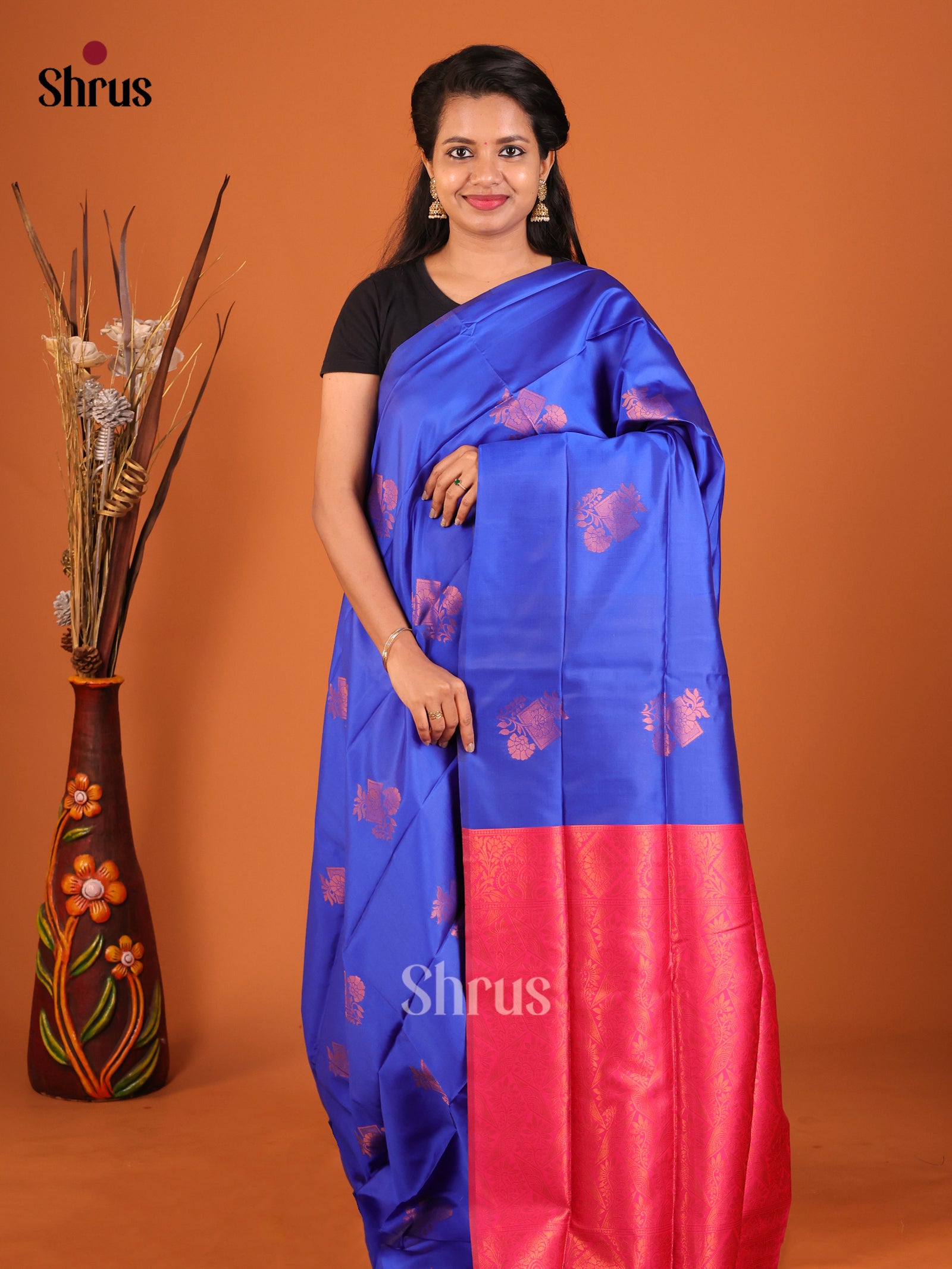 DIS19915 - Semi Softsilk Saree - Shop on Shrus.com
