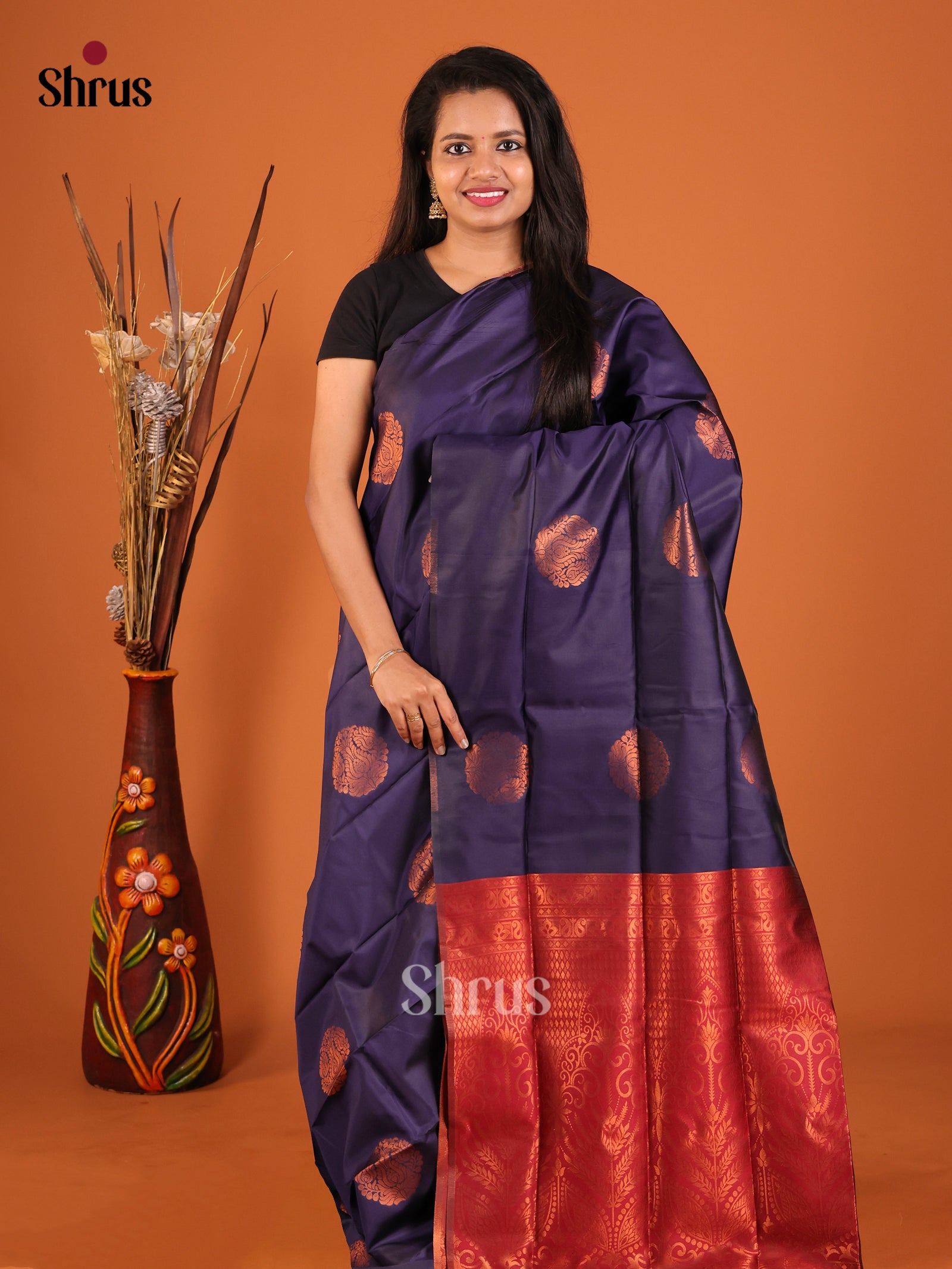 DIS19923 - Semi Softsilk Saree - Shop on Shrus.com