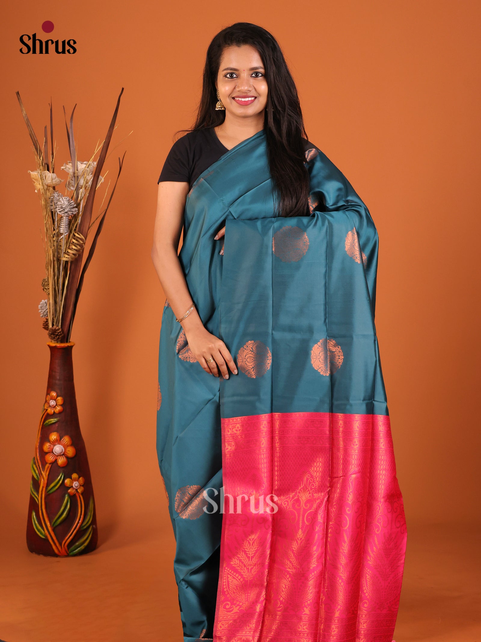 DIS19925 - Semi Softsilk Saree - Shop on Shrus.com
