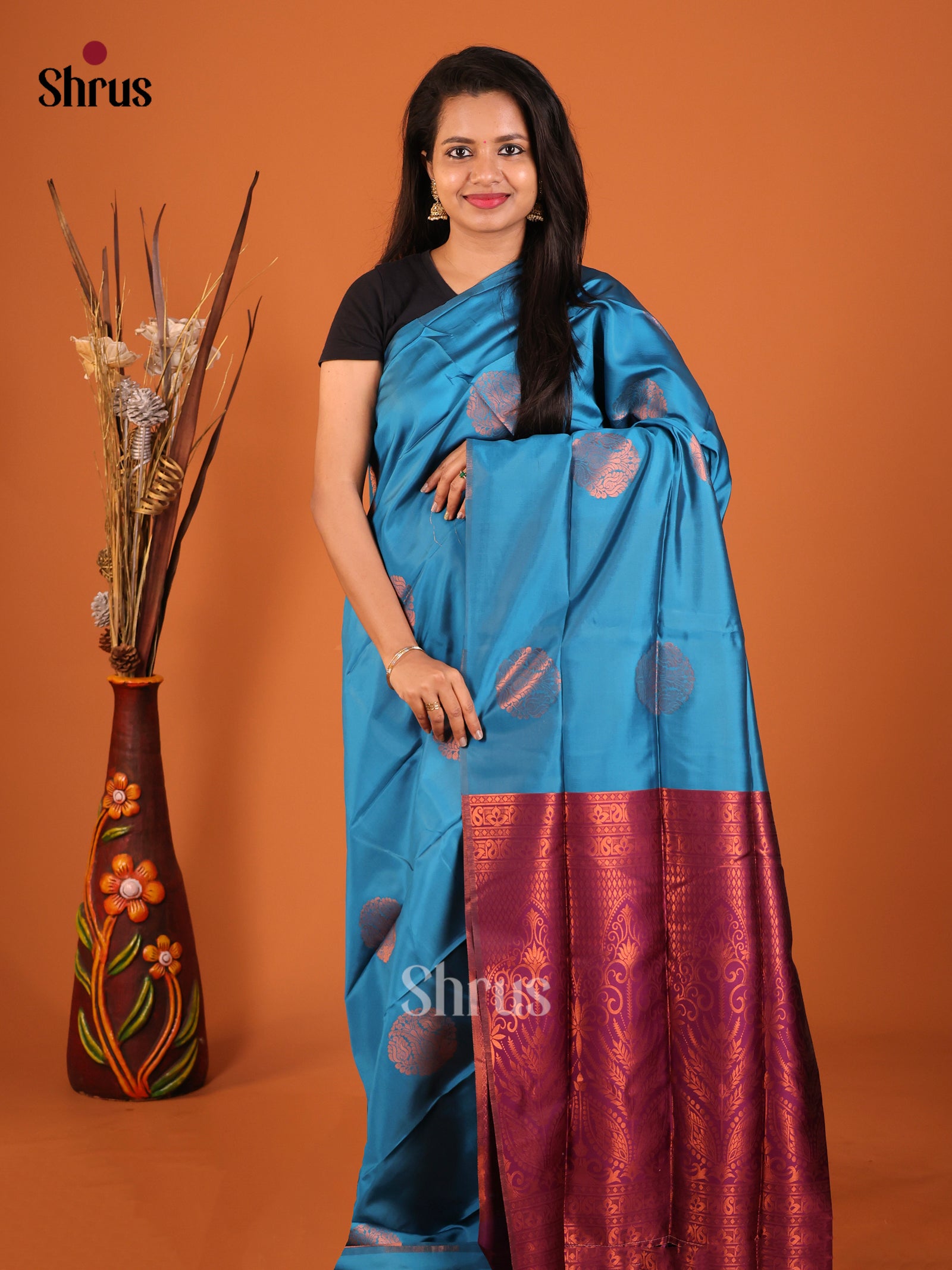 DIS19929 - Semi Softsilk Saree - Shop on Shrus.com