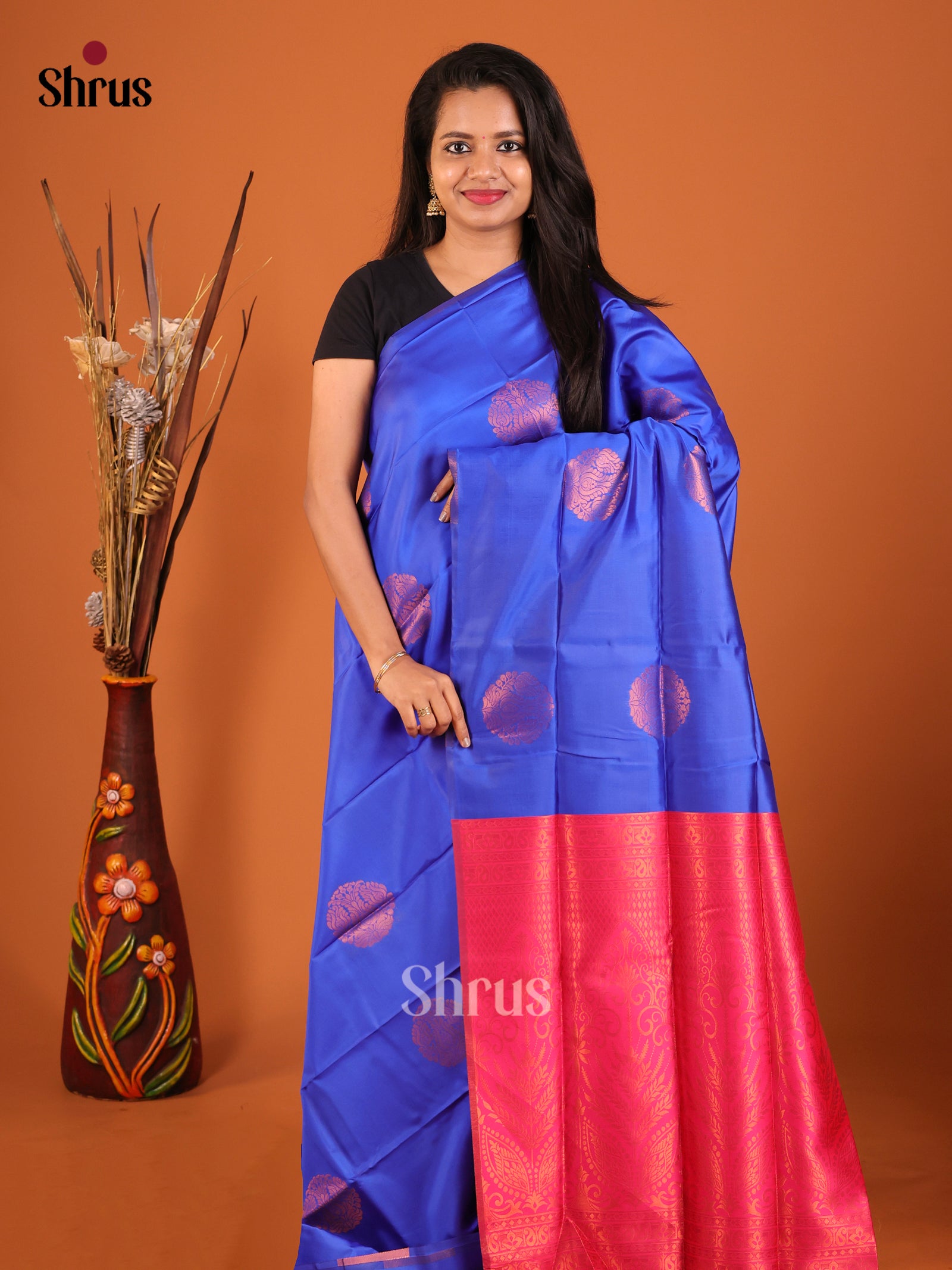 DIS19930 - Semi Softsilk Saree - Shop on Shrus.com