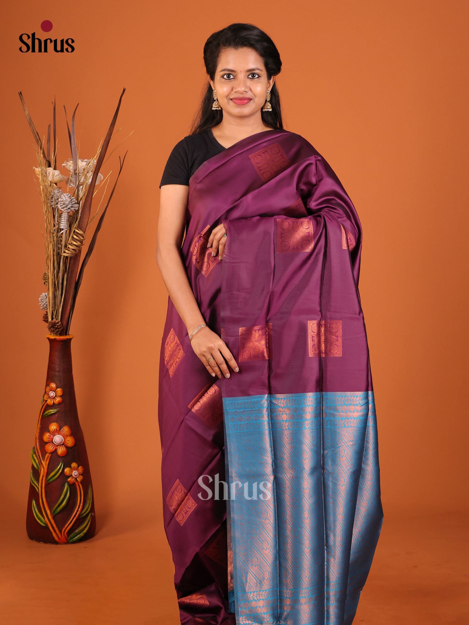 DIS19939 - Semi Softsilk Saree - Shop on Shrus.com