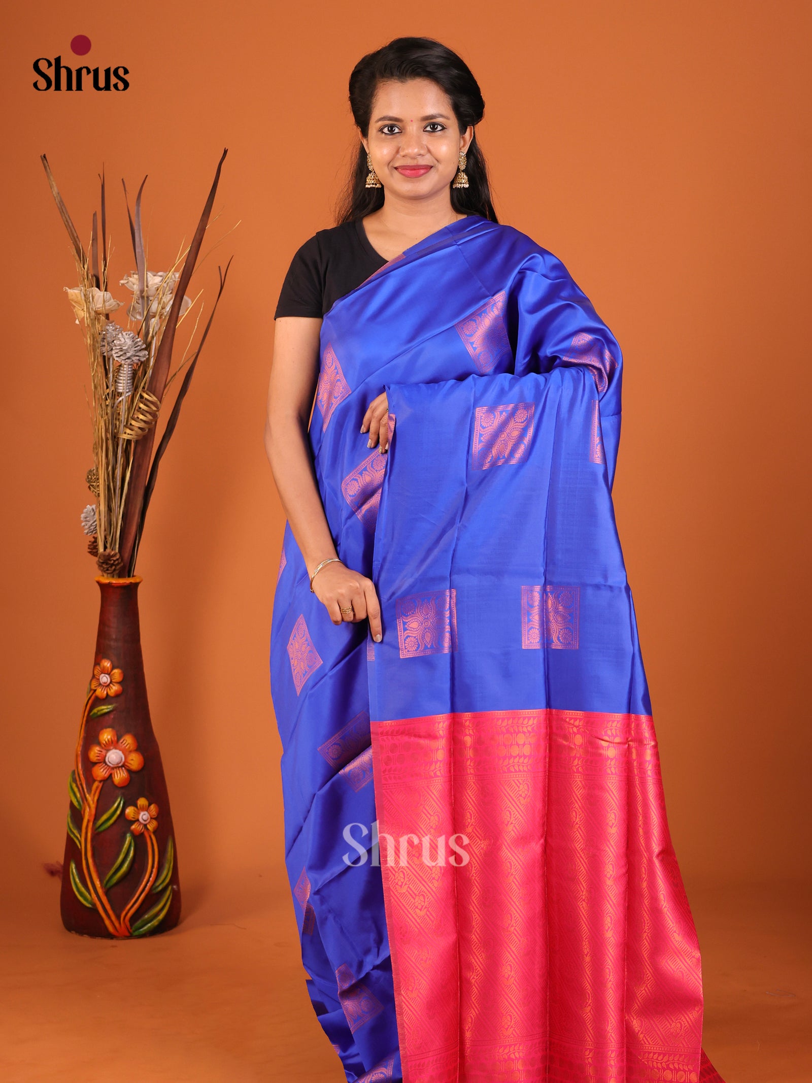DIS19940 - Semi Softsilk Saree - Shop on Shrus.com