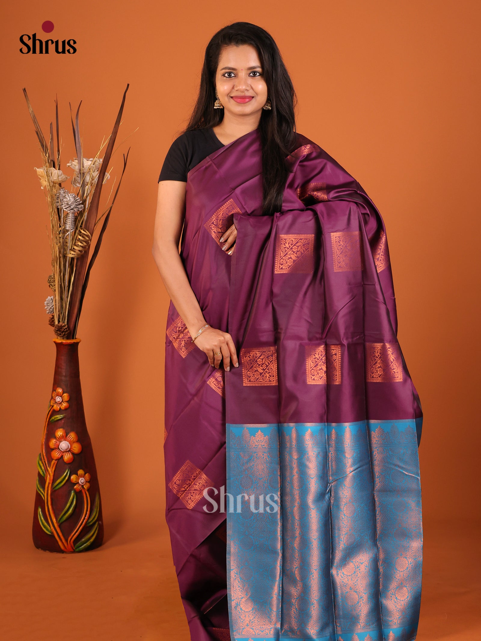 DIS19944 - Semi Softsilk Saree - Shop on Shrus.com