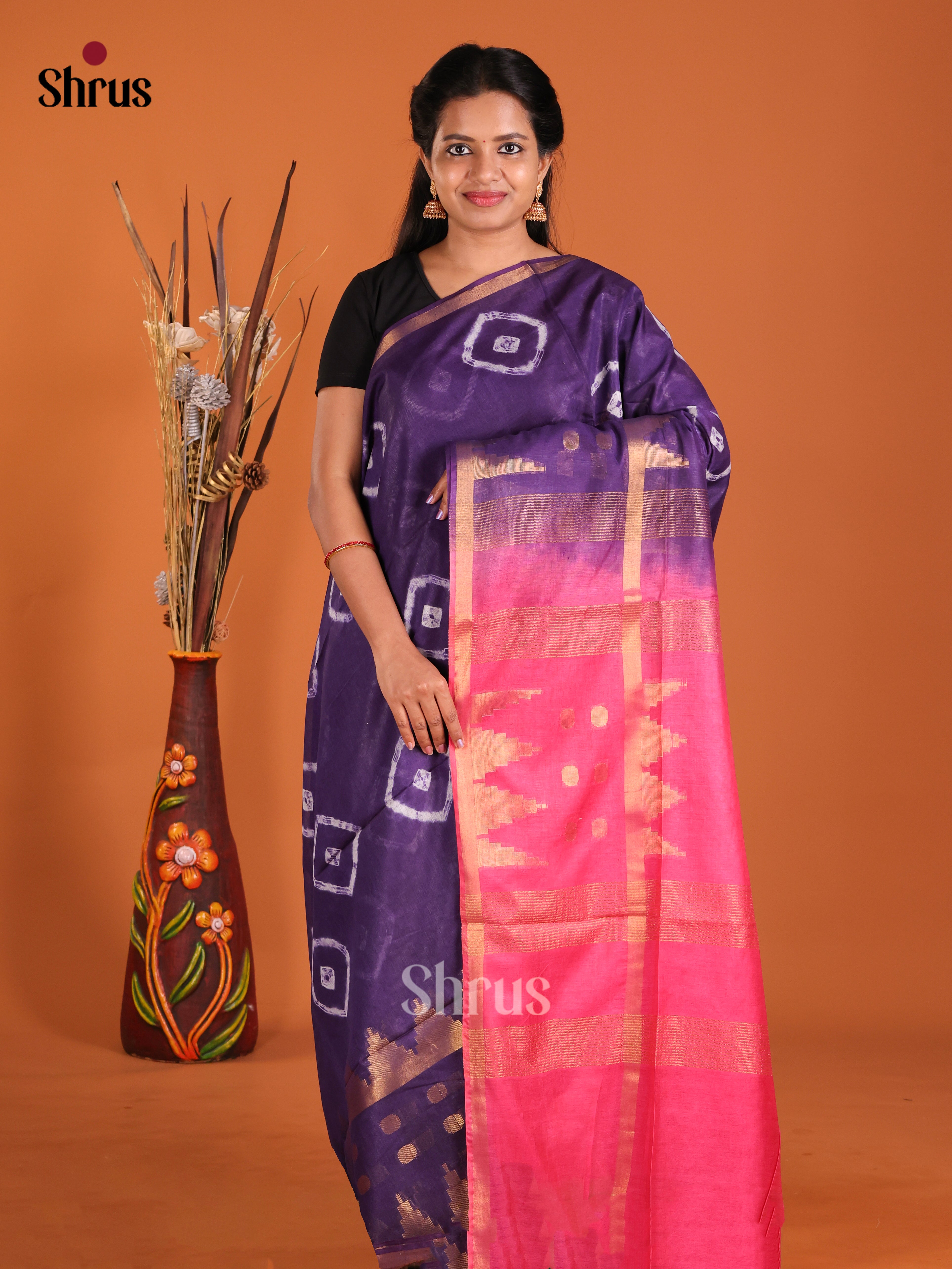 DIS20270 - Shibori Saree - Shop on Shrus.com