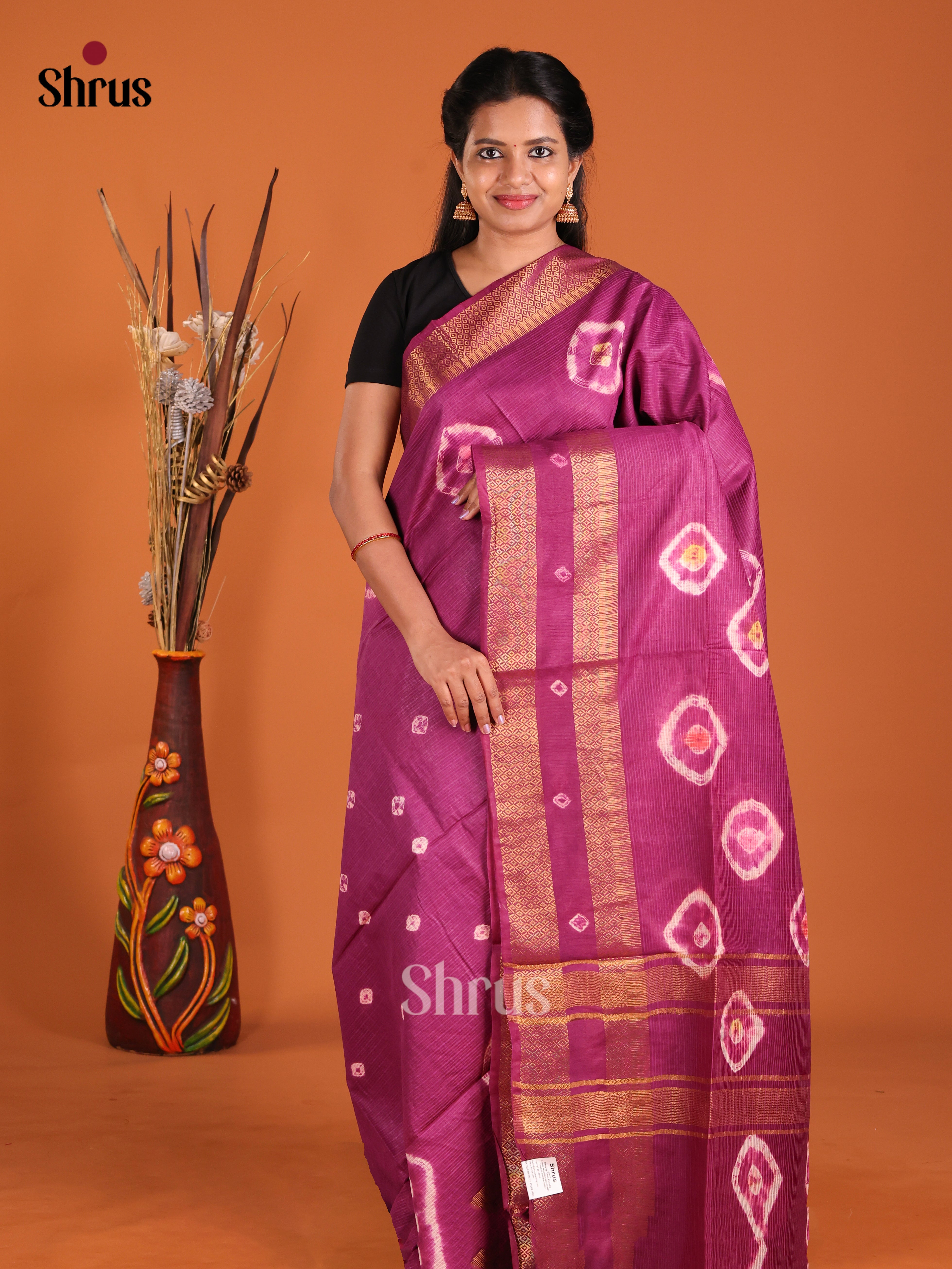 DIS20276 - Shibori Saree - Shop on Shrus.com