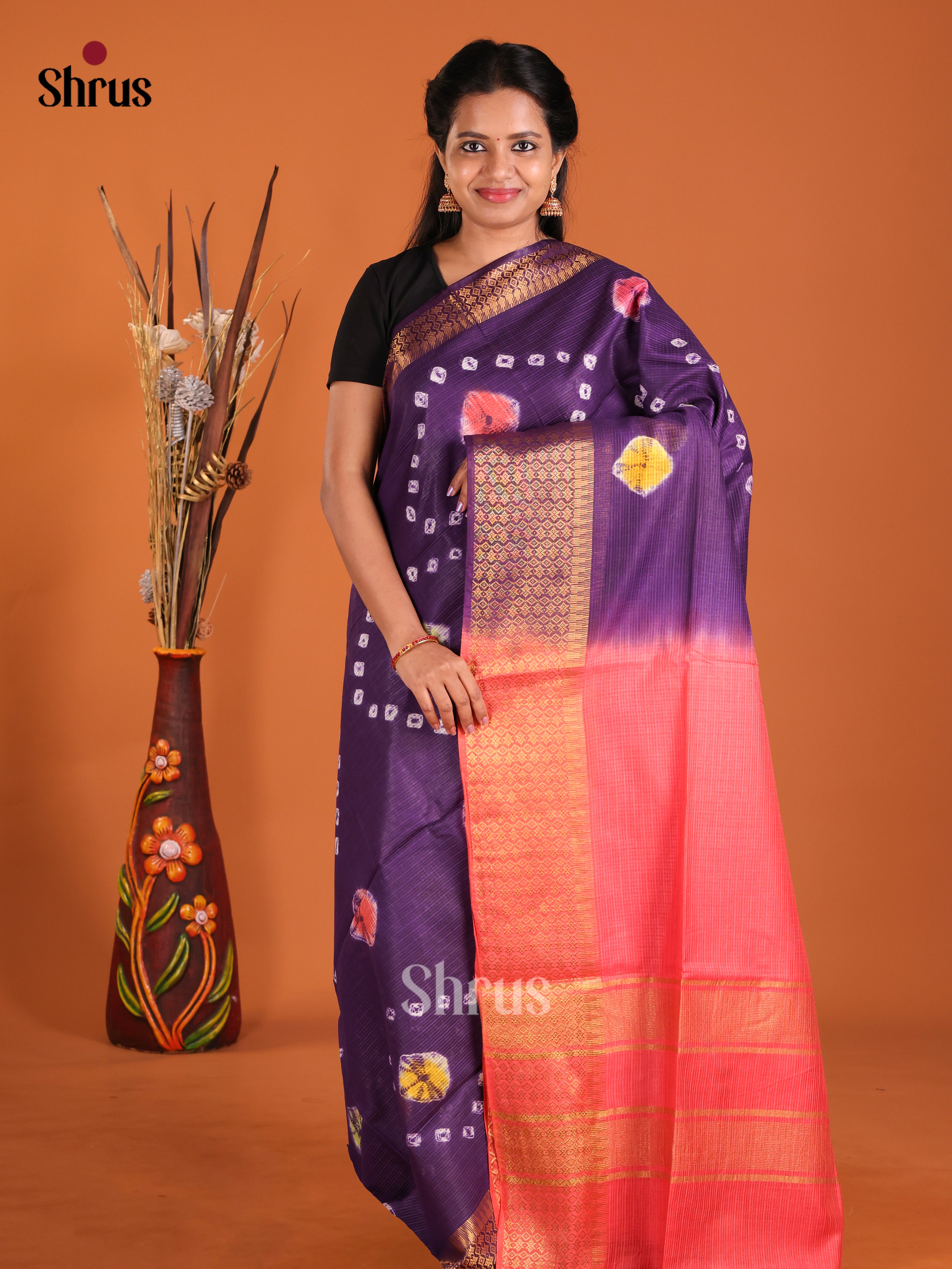 DIS20279 - Shibori Saree - Shop on Shrus.com