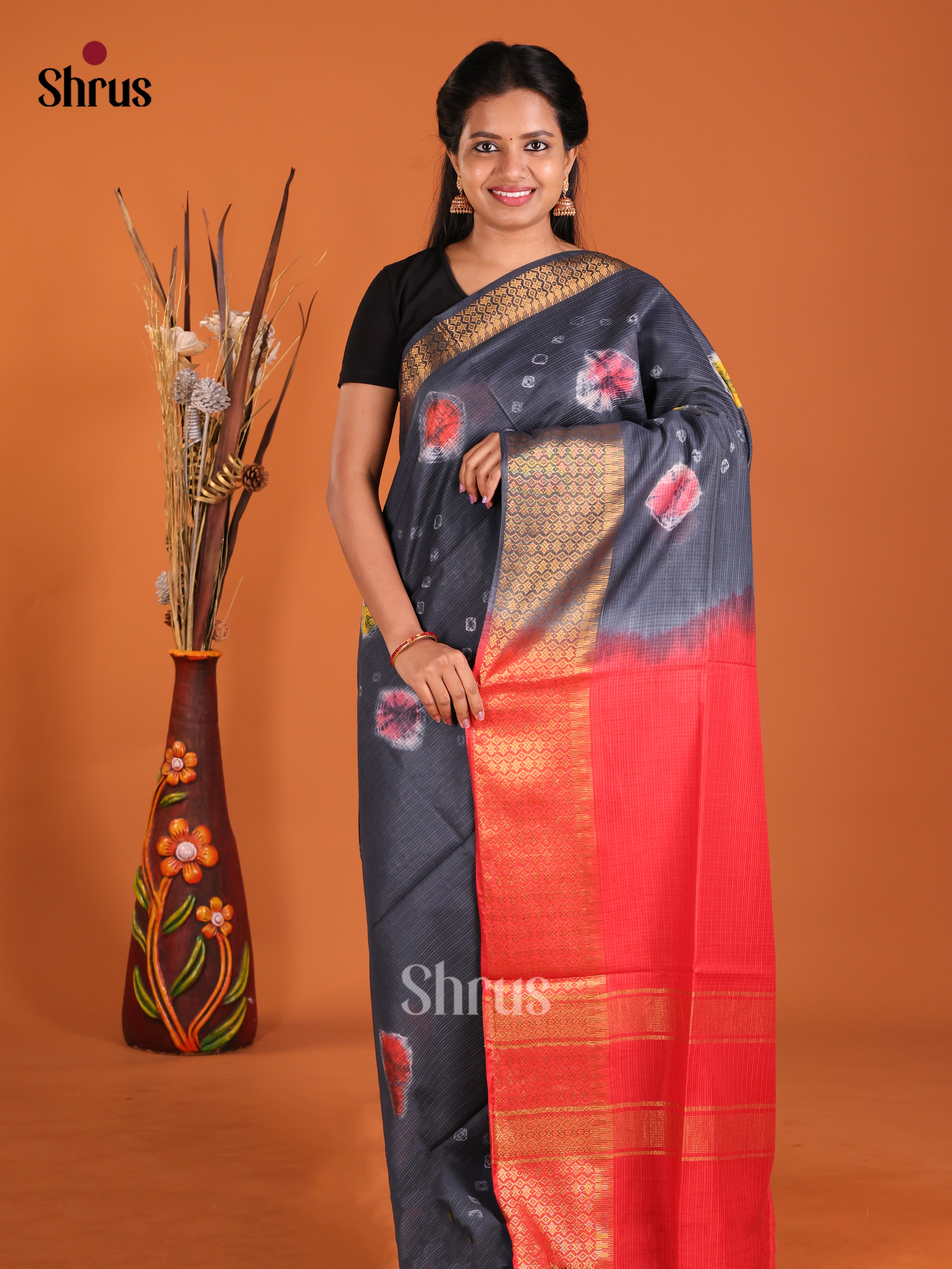 DIS20280 - Shibori Saree - Shop on Shrus.com