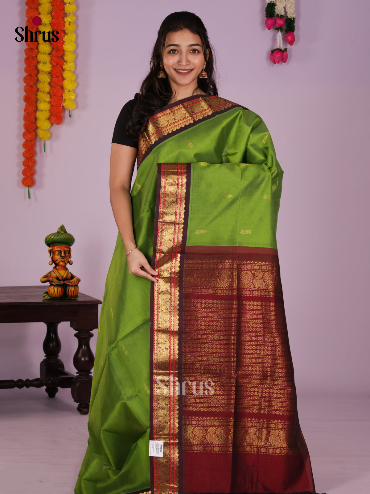 DIS22260 - Silk Cotton Saree - Shop on Shrus.com