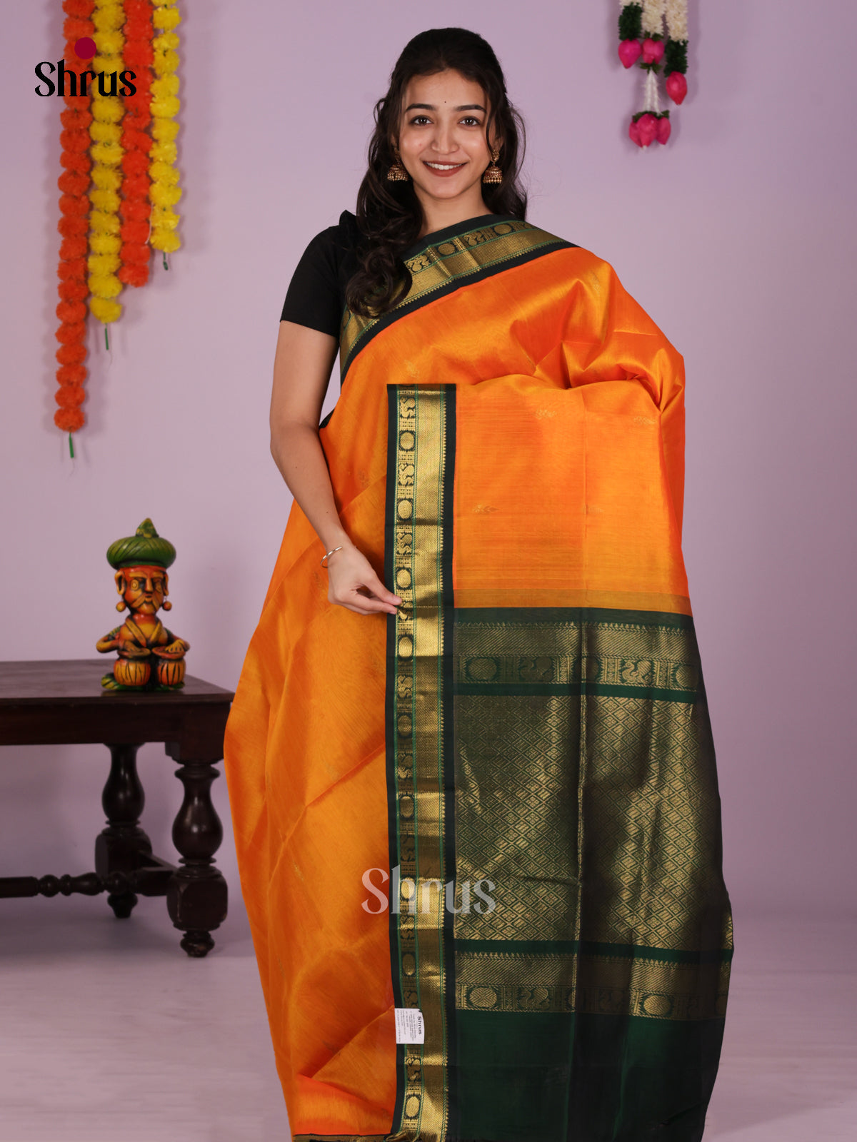 DIS22262 - Silk Cotton Saree - Shop on Shrus.com