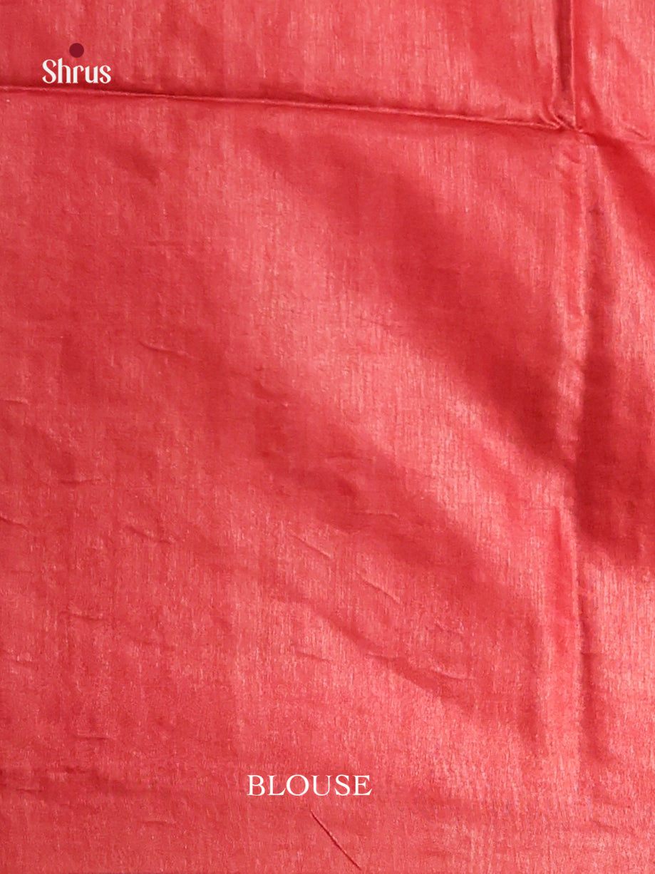 Green & Red - Semi Tussar Saree