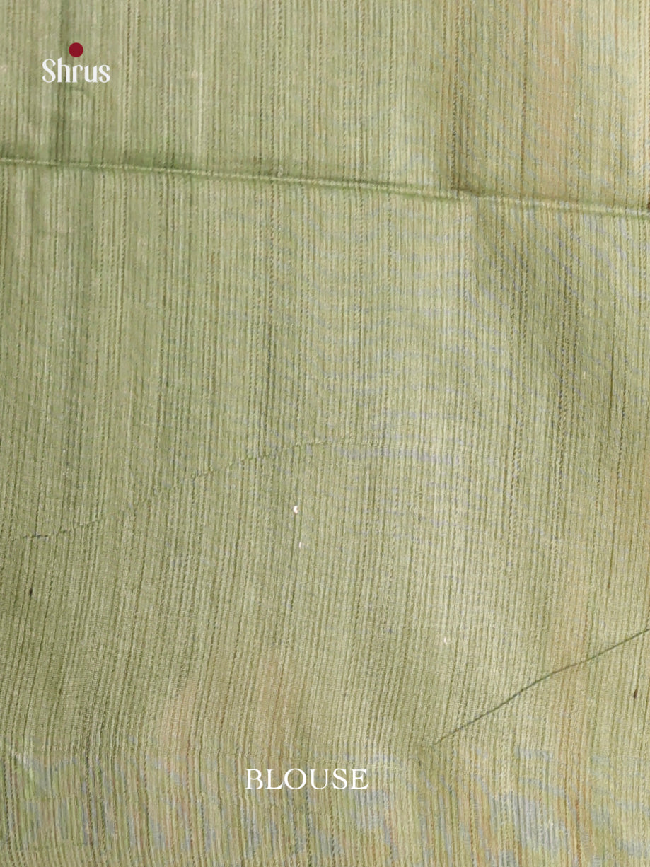 Red & Green  - Semi Tussar Saree