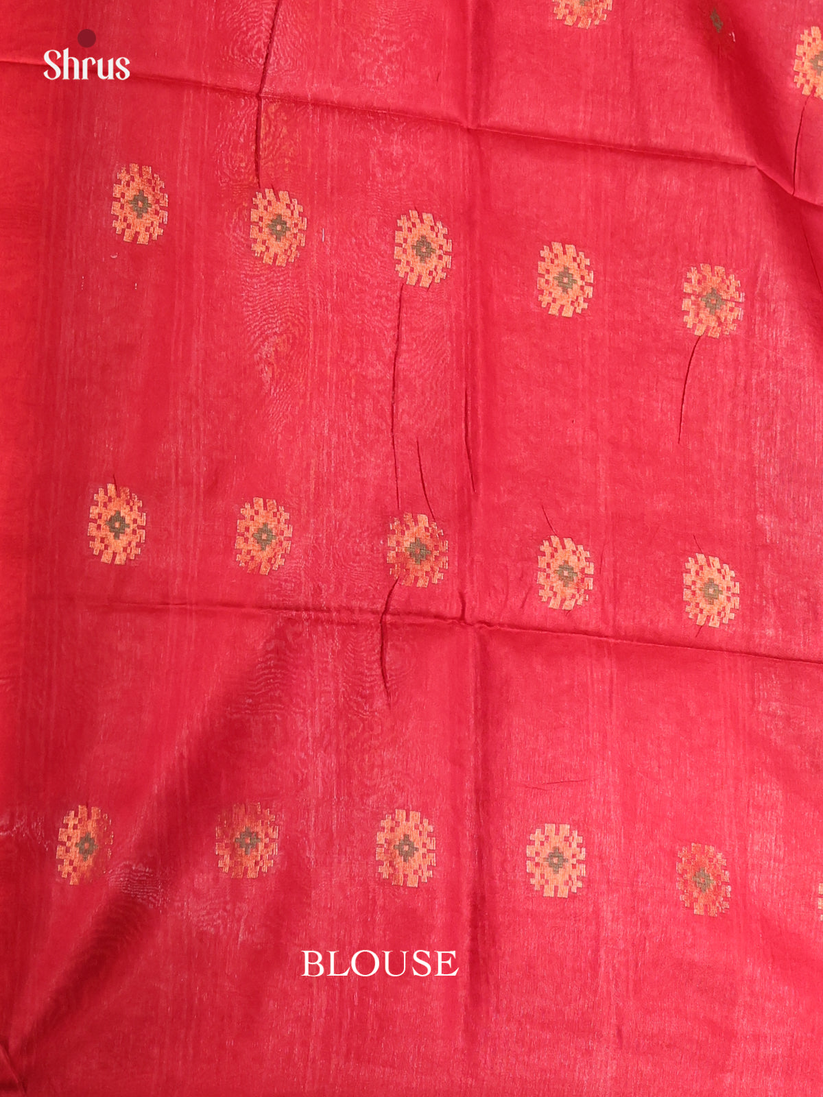Grey & Red - Semi Tussar Saree