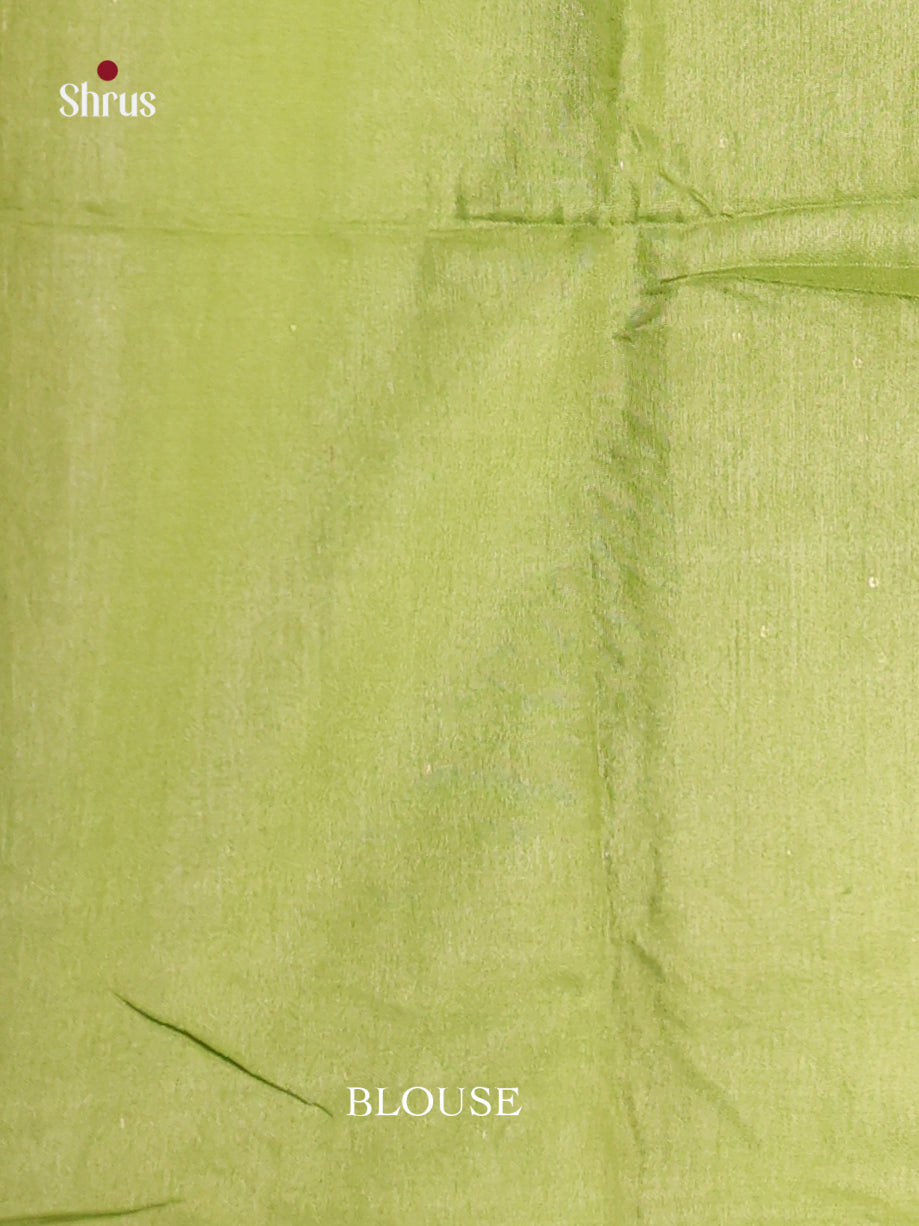 Orangish Pink & Green- Semi Tussar Saree