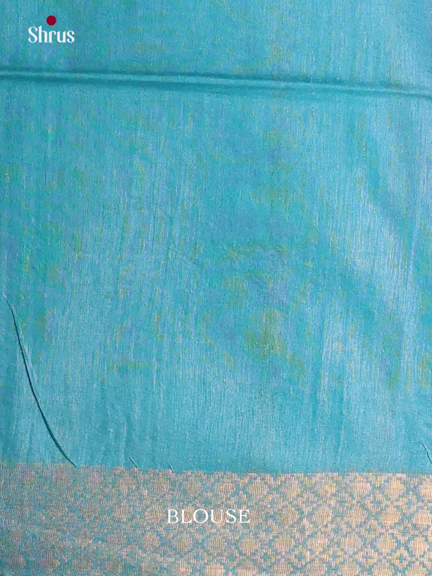Maroon & Blue - Semi Tussar Saree