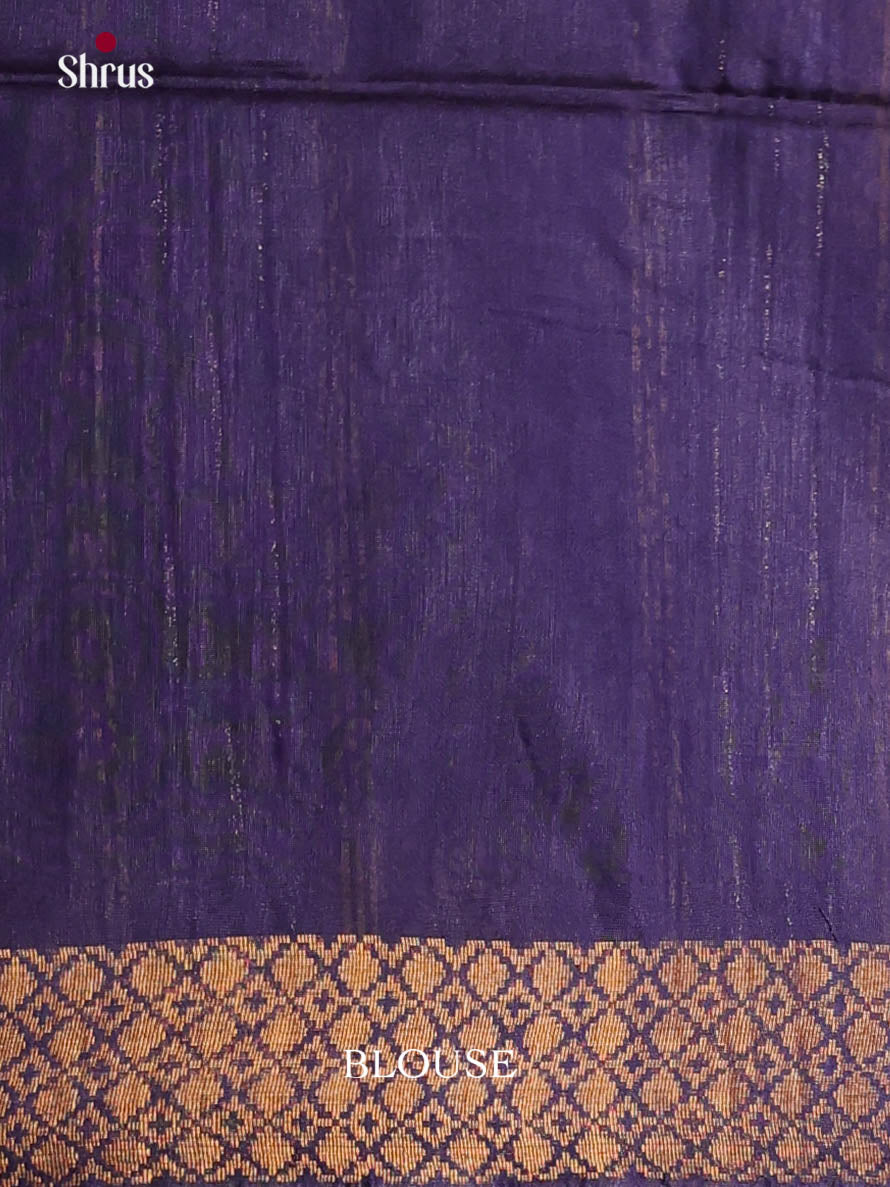 Elephant Grey & Blue - Semi Tussar Saree