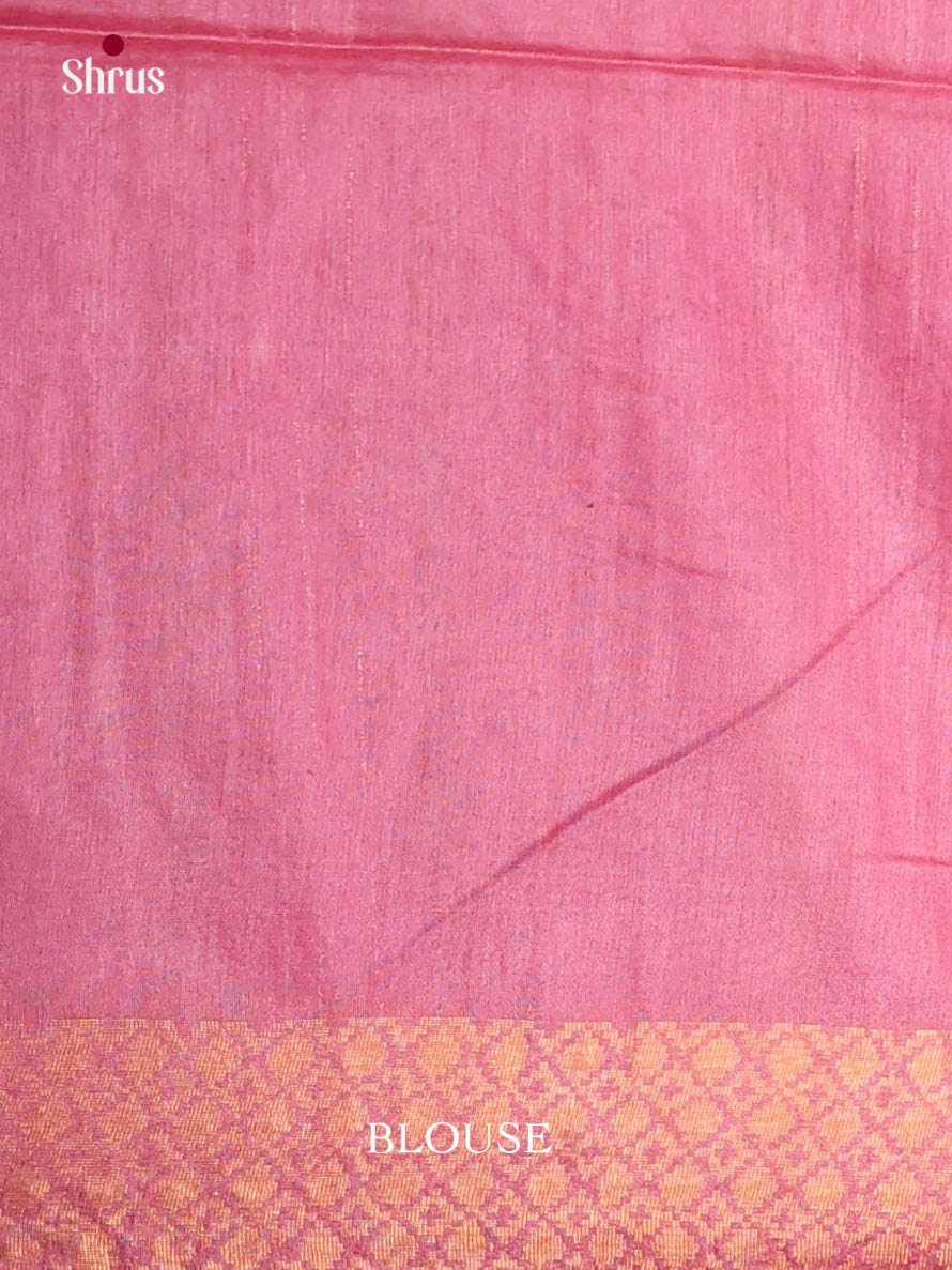 Grey & Pink - Semi Tussar Saree