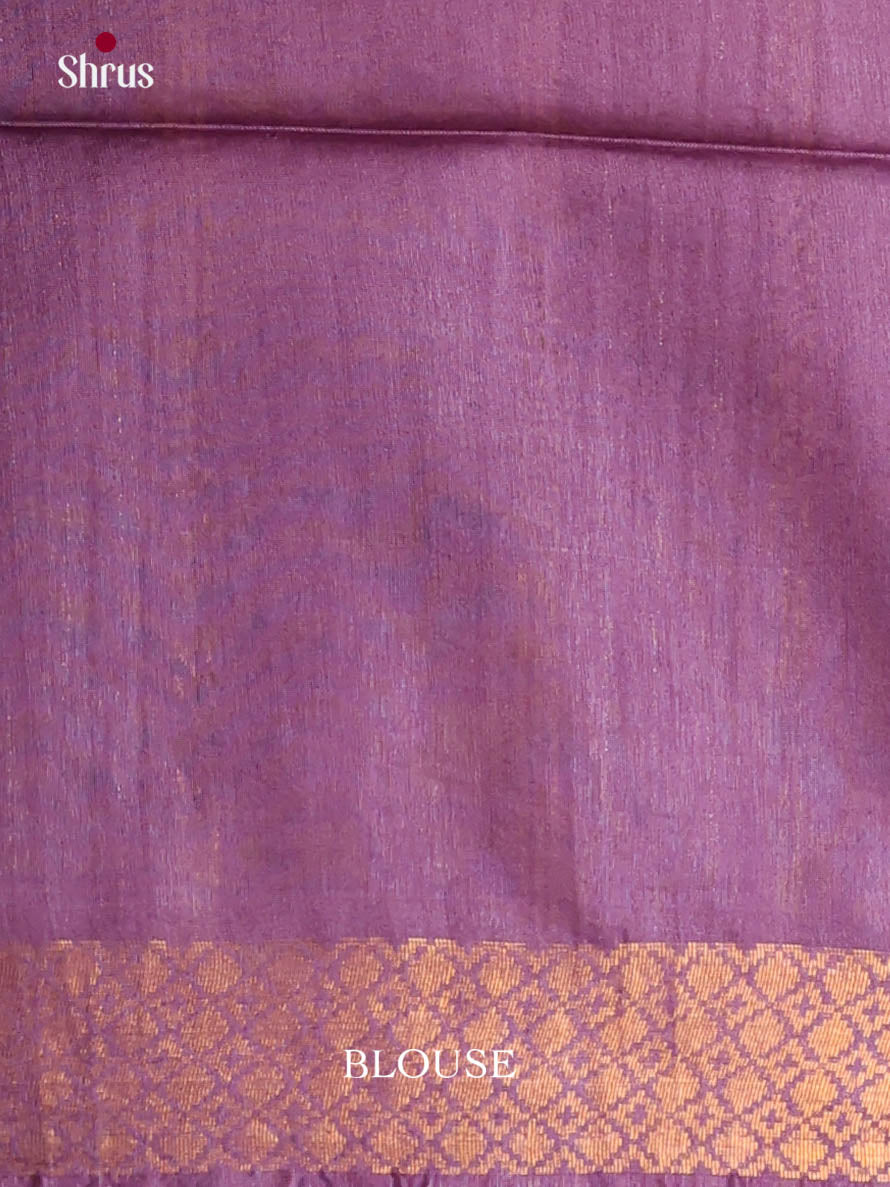 Brown & Purple - Semi Tussar Saree