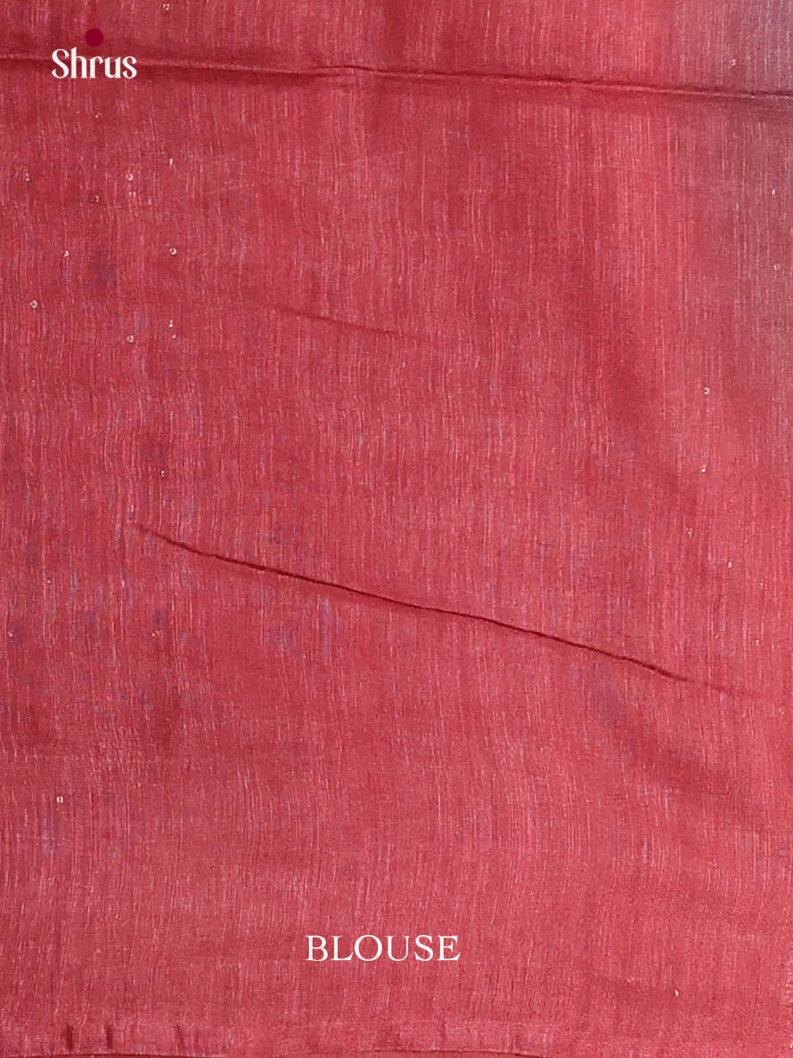 Blue & Red - Semi Tussar Saree