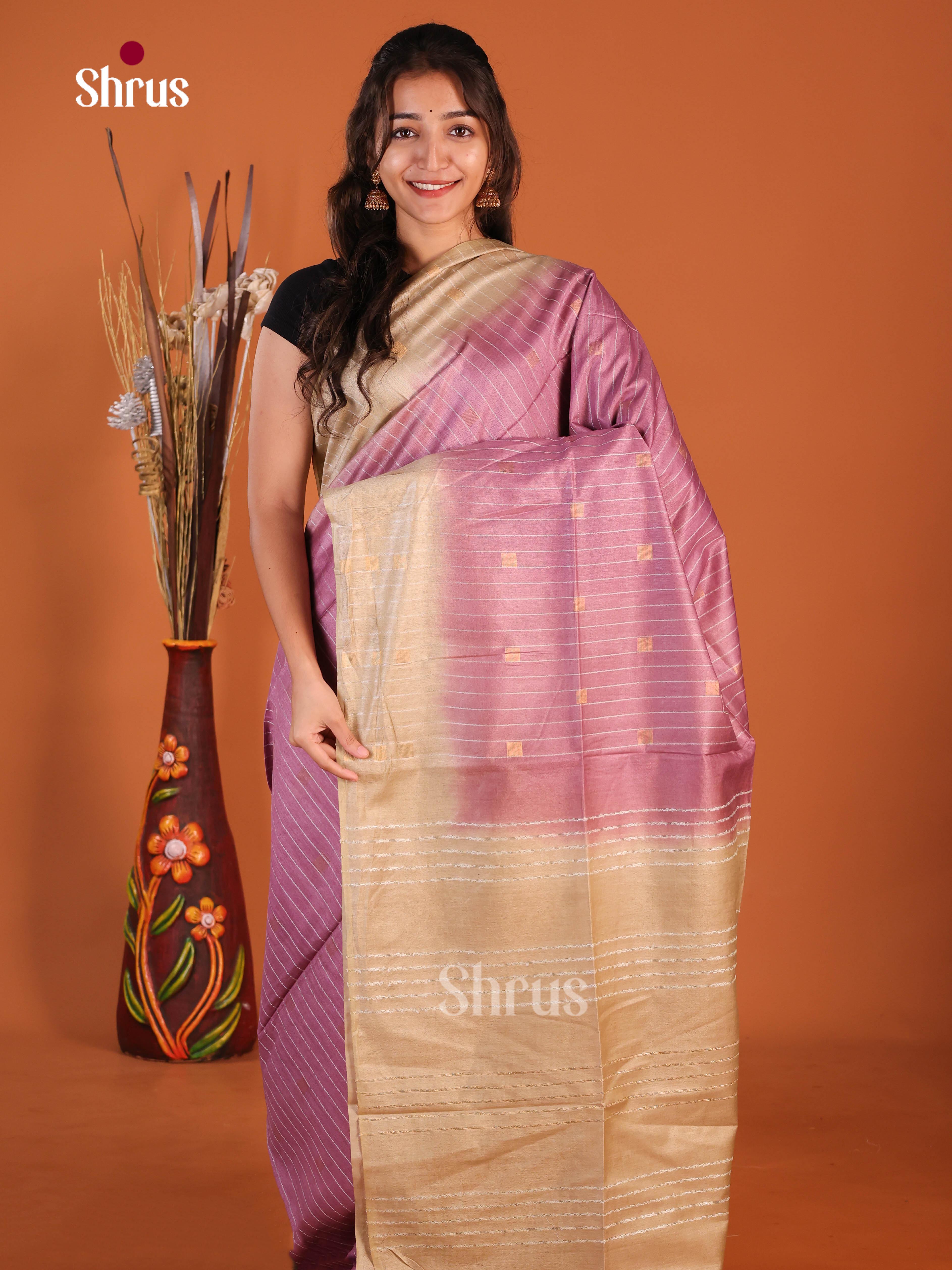 Mauve - Semi Tussar Saree
