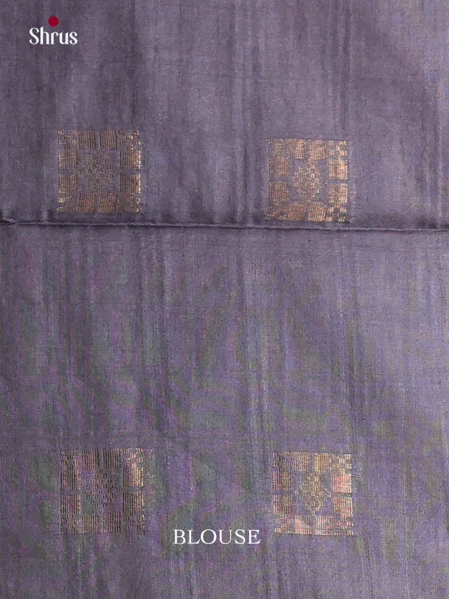 Pink & Grey - Semi Tussar Saree