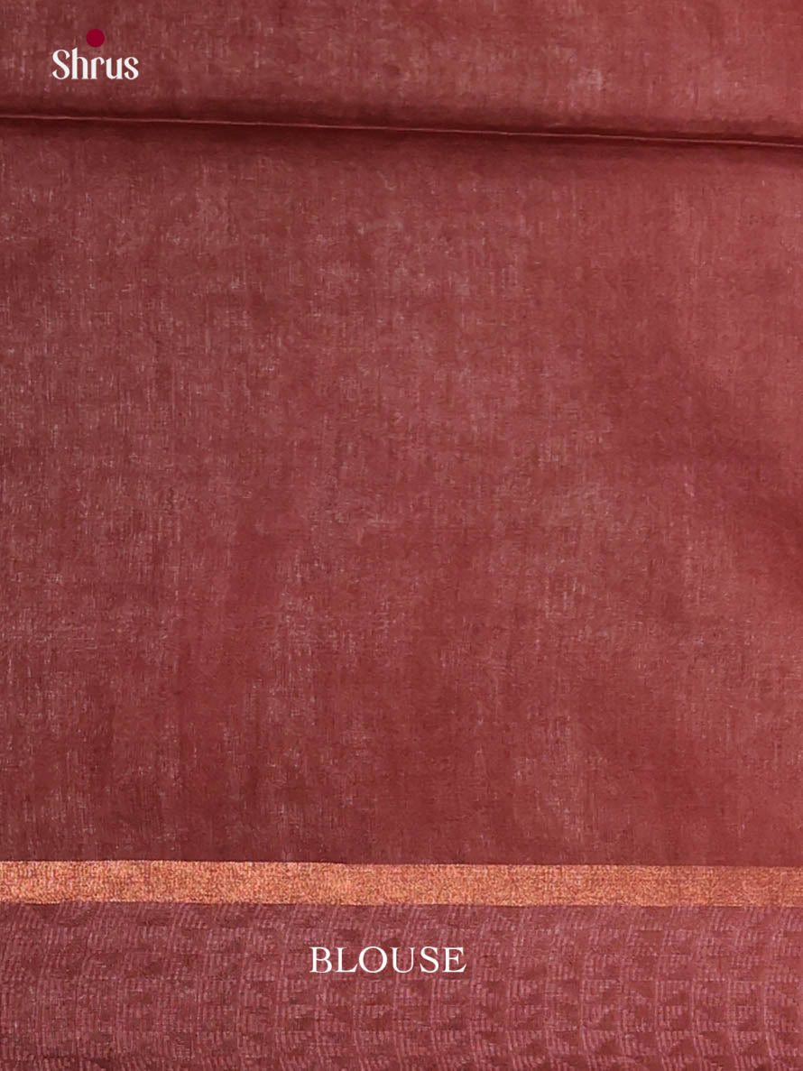 Grey & Maroon - Semi Tussar Saree