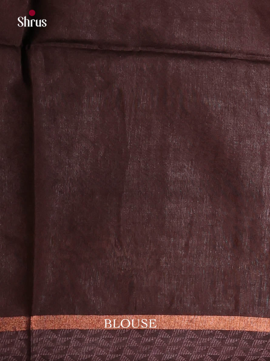 Beige & Brown - Semi Tussar Saree