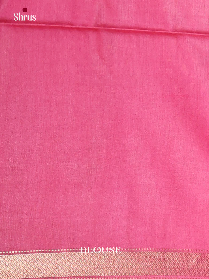 Grey & Pink - Semi Tussar Saree