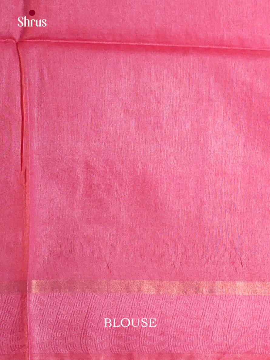 Grey & Pink - Semi Tussar Saree