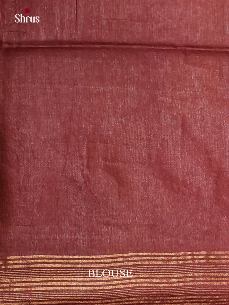 Beige & Brown - Semi Tussar Saree