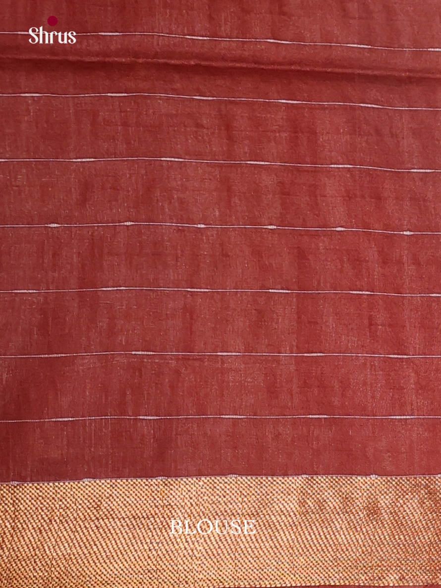 Grey & Red- Semi Tussar Saree