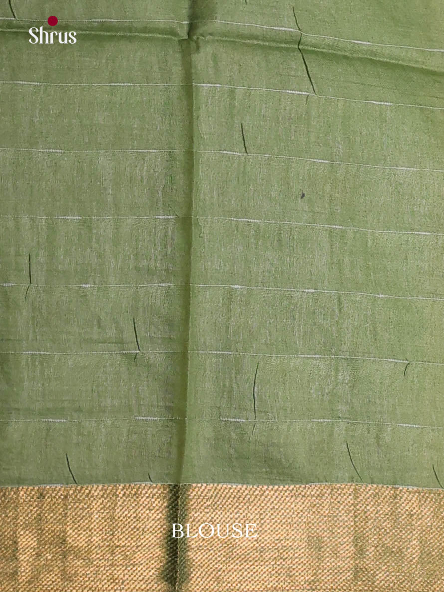 Pink & Green- Semi Tussar Saree
