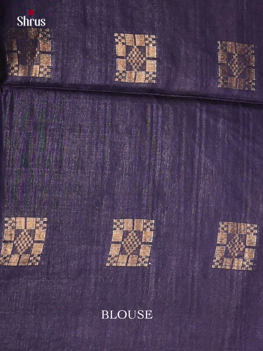 Red & Blue - Semi Tussar Saree