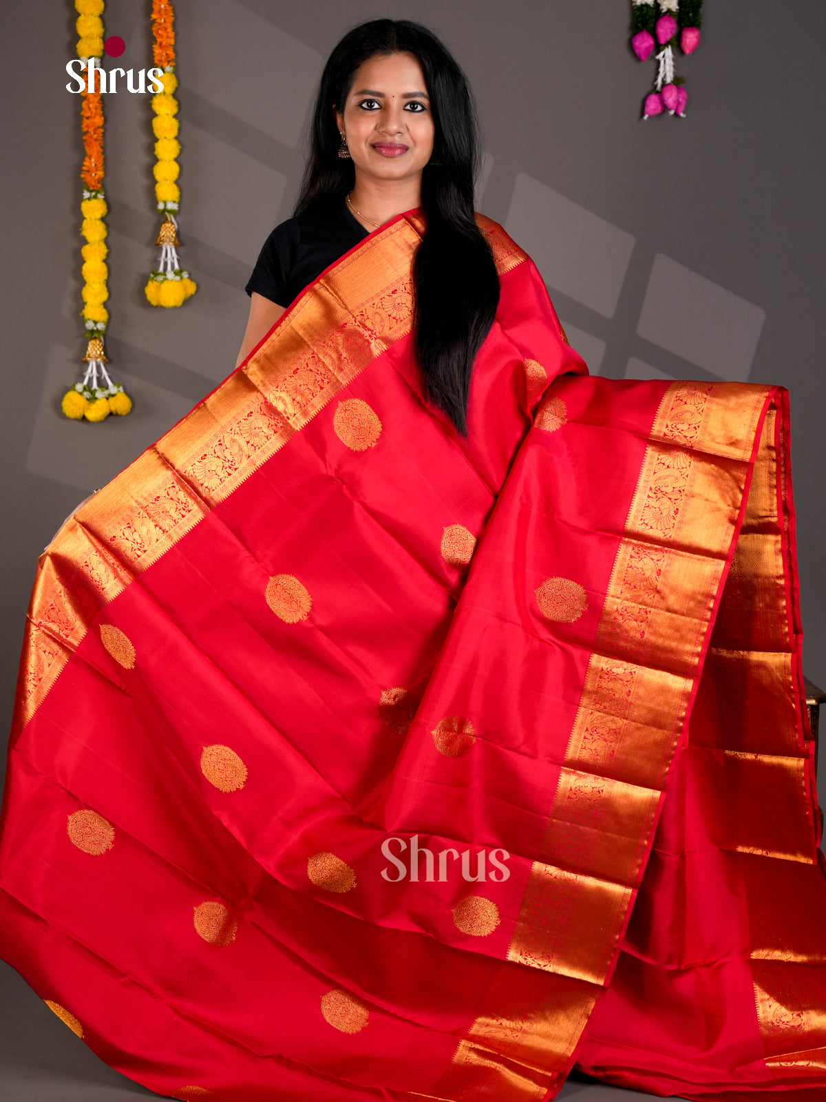 DIS23506 - Kanchipuram silk (HR) Saree - Shop on Shrus.com