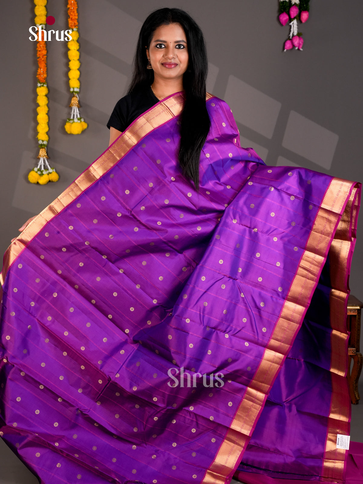 DIS23574 - Kanchipuram silk (HR) Saree - Shop on Shrus.com