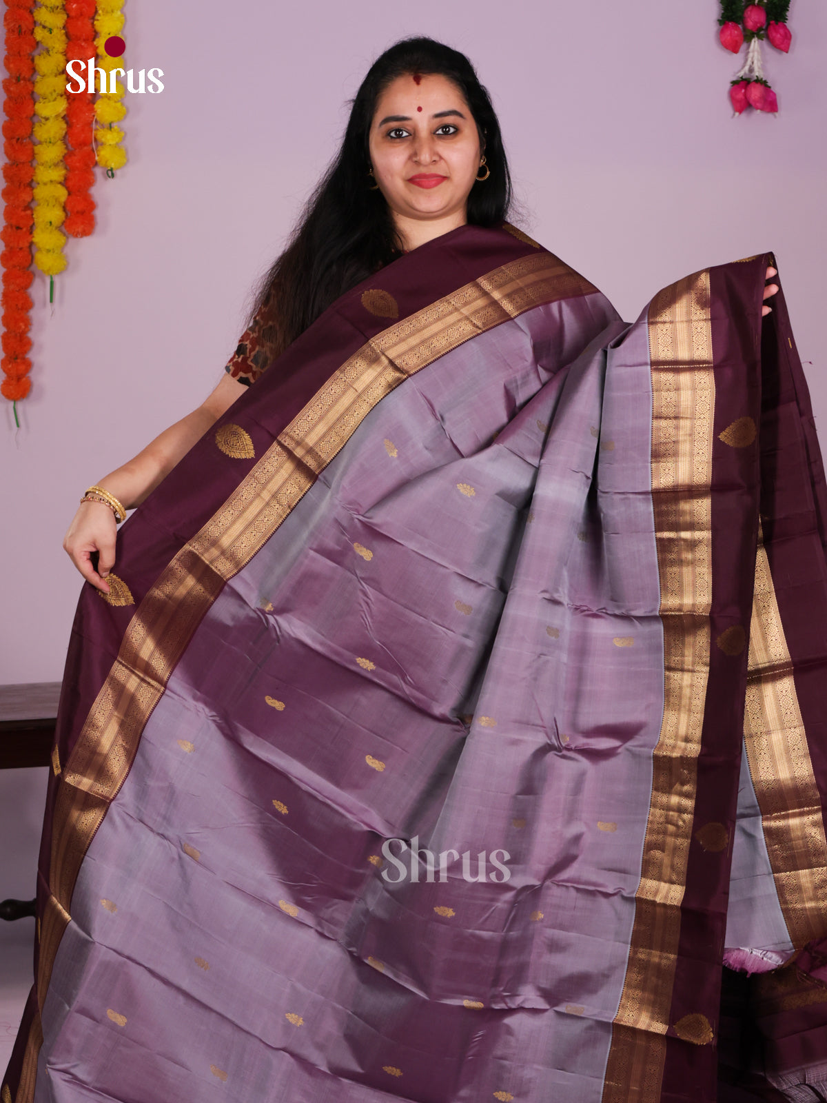 DIS23790 - Kanchipuram silk (HR) Saree - Shop on Shrus.com