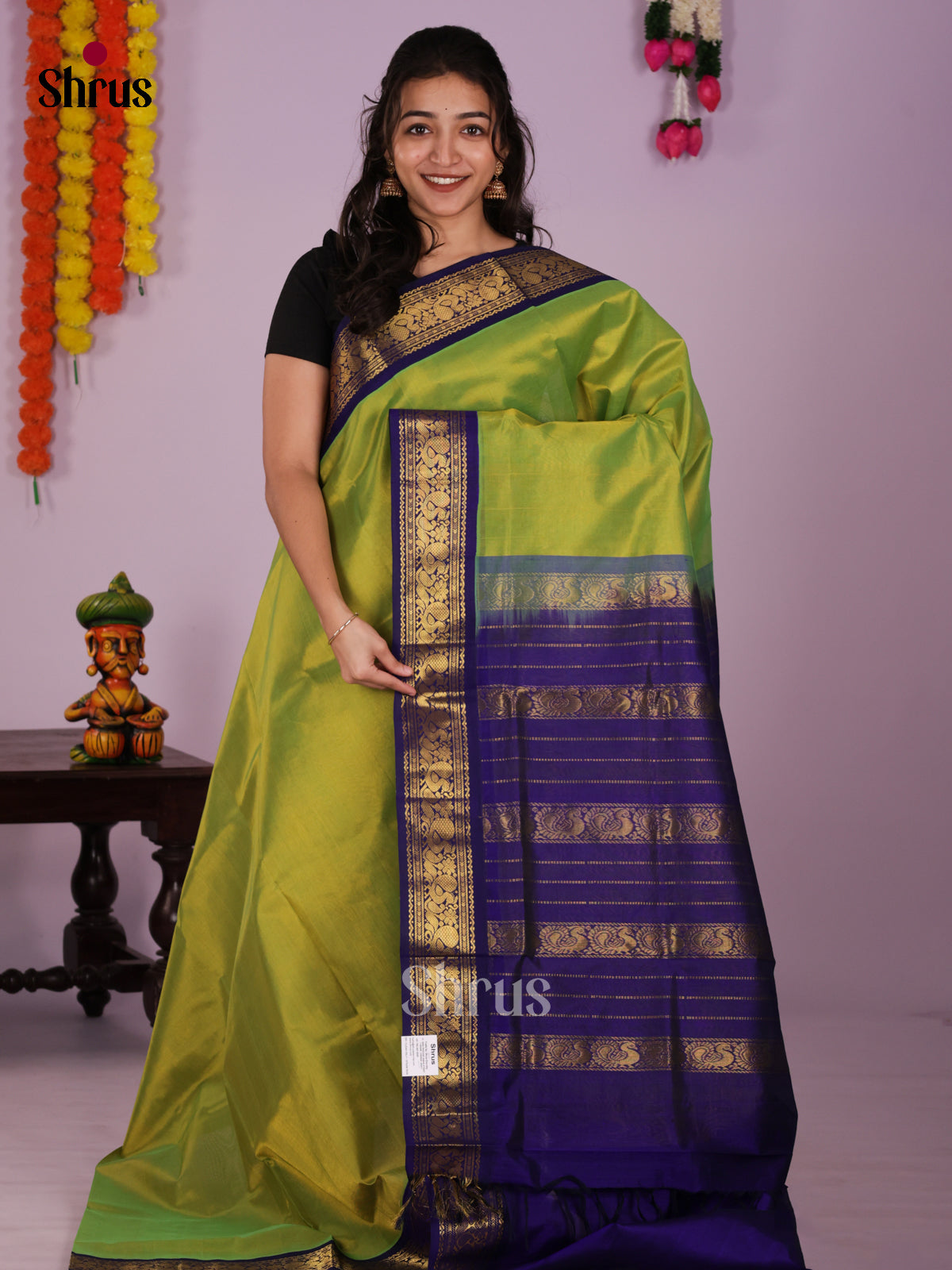 DIS24253 - Silk Cotton Saree - Shop on Shrus.com