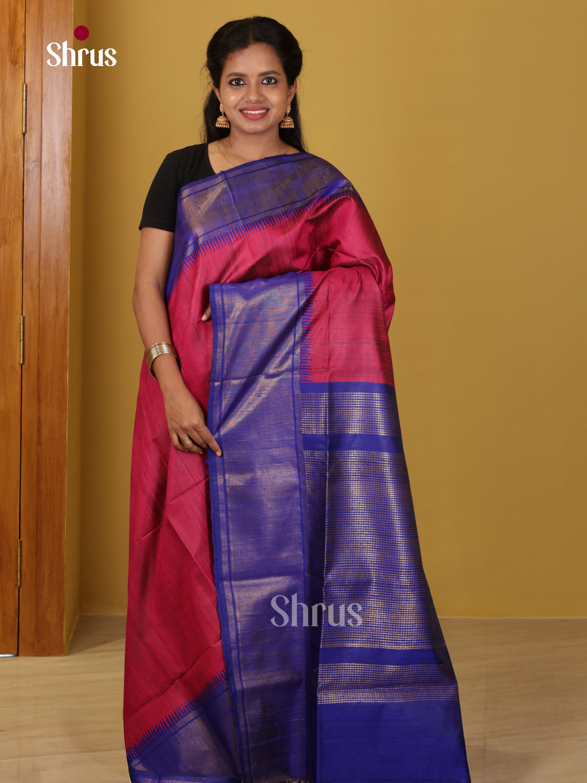 DIS24796 - Raw Silk Saree - Shop on Shrus.com