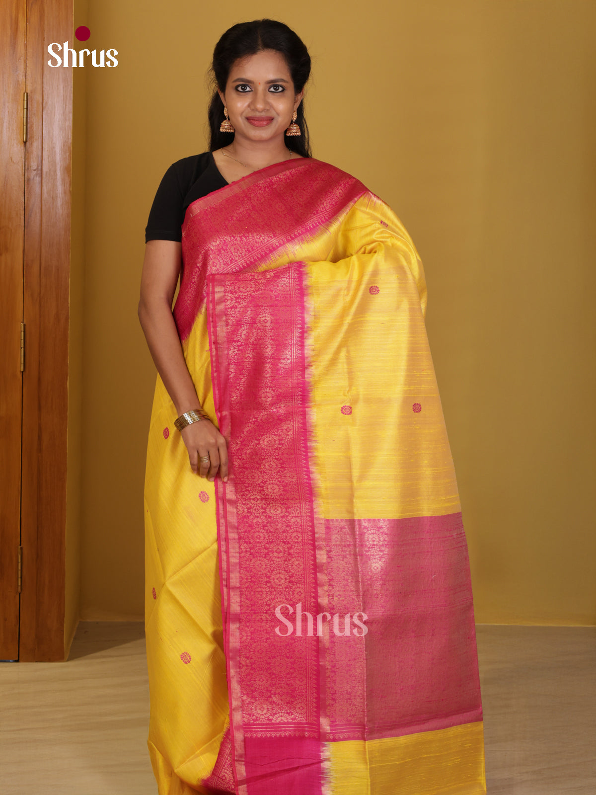 DIS24819 - Raw Silk Saree - Shop on Shrus.com