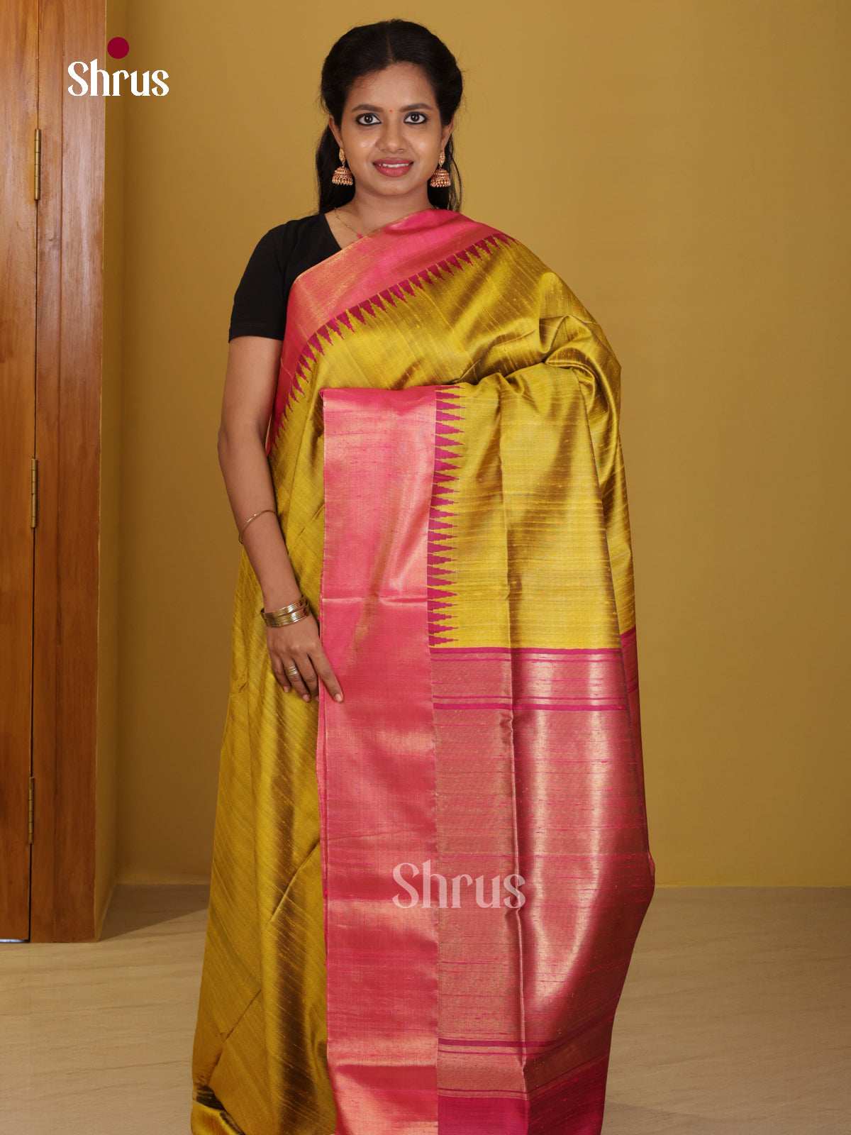 DIS24829 - Raw Silk Saree - Shop on Shrus.com