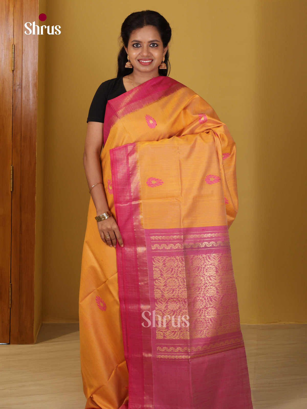 DIS24838 - Raw Silk Saree - Shop on Shrus.com