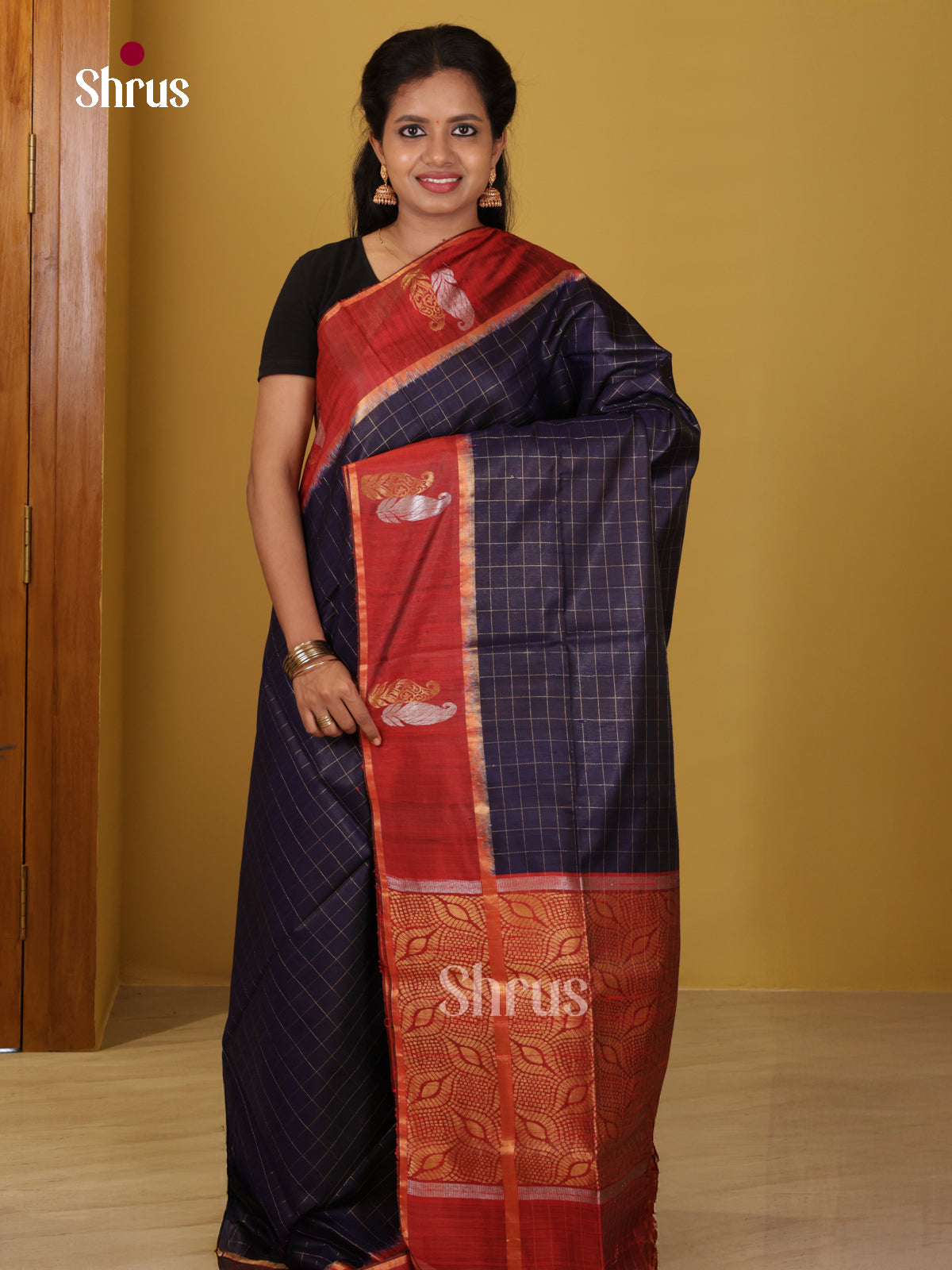 DIS24844 - Raw Silk Saree - Shop on Shrus.com