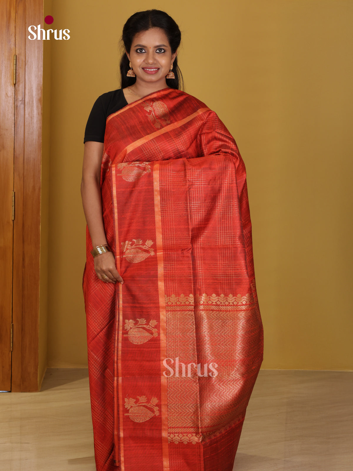 DIS24851 - Raw Silk Saree - Shop on Shrus.com
