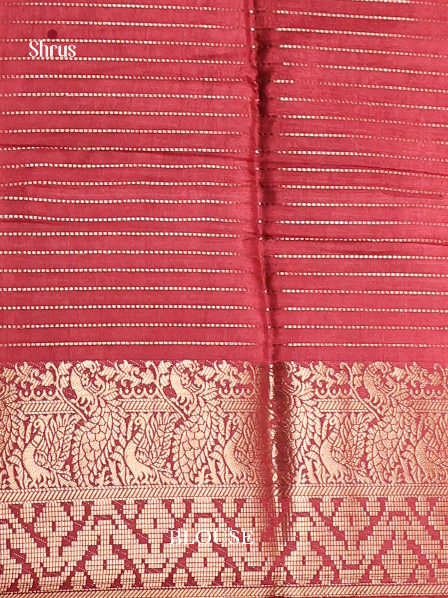 Cream & Maroon- Semi Tussar Saree